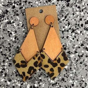 Leopard Print Geometric Earrings